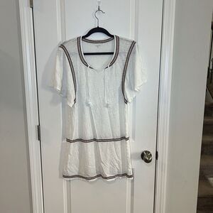 Garnet Hill Women’s Swim Cover Up XS 100% Organic Linen Beach Dress